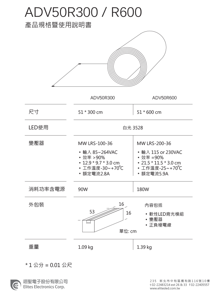 ADV500 Series (單張72燈) - 翊聖電子股份有限公司